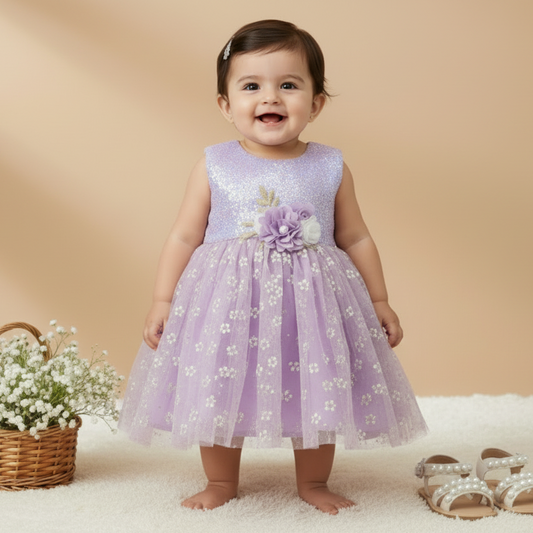 Baby Girl Fancy Frock - Elegant Party Dress 3-12M