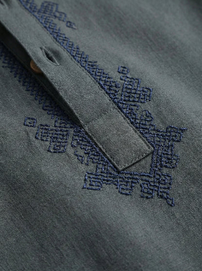 Baby Boy Dark Green Kurta Shalwar - Traditional Outfit 6-9M