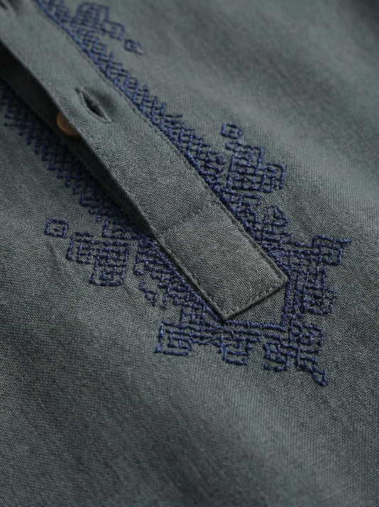 Baby Boy Dark Green Kurta Shalwar - Traditional Outfit 6-9M