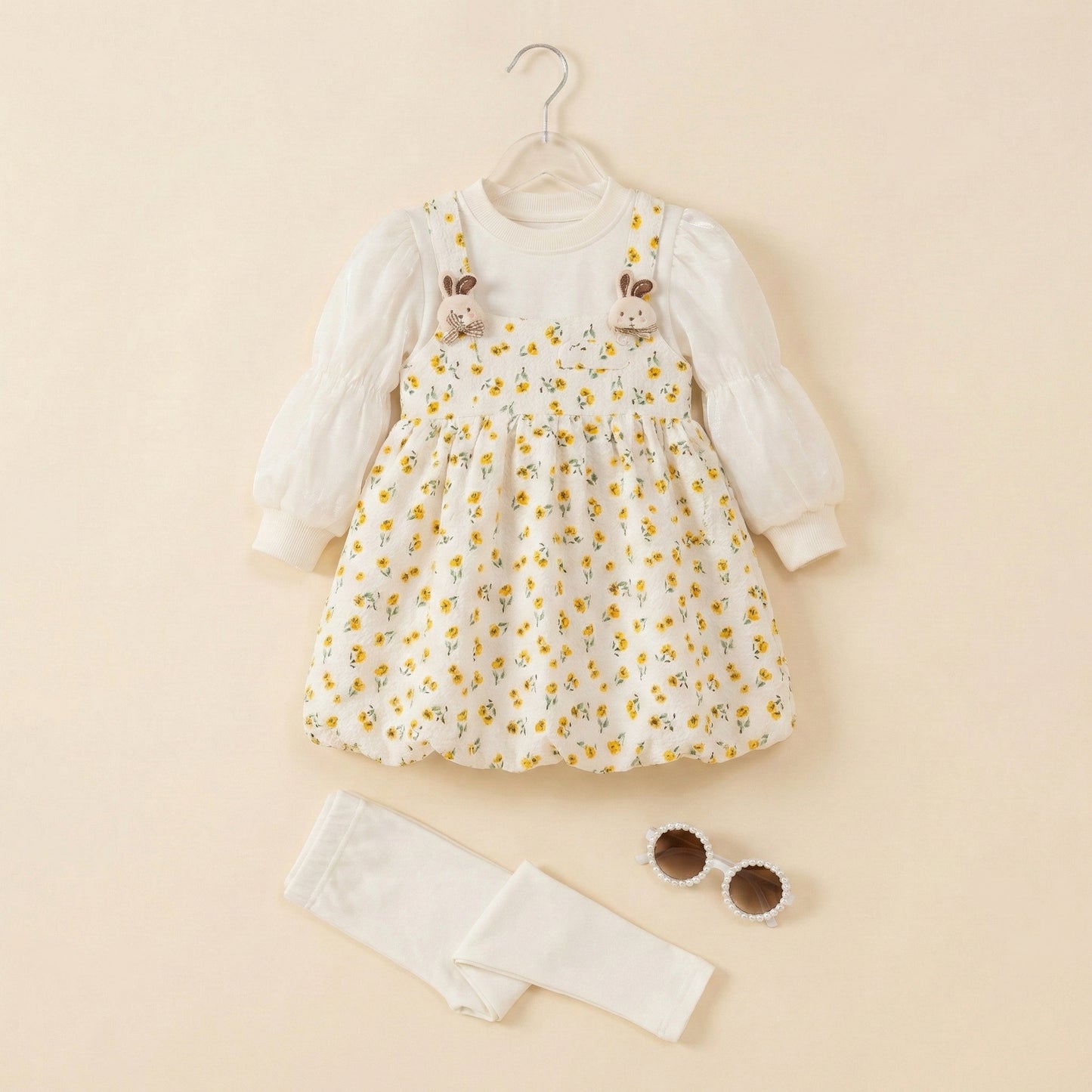 Baby Girl Yellow Floral Frock - Cheerful Party Dress 12M-3Y
