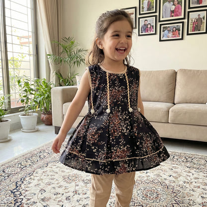 Baby Girl Black Elegant Frock - Premium Party Dress 12M-4Y
