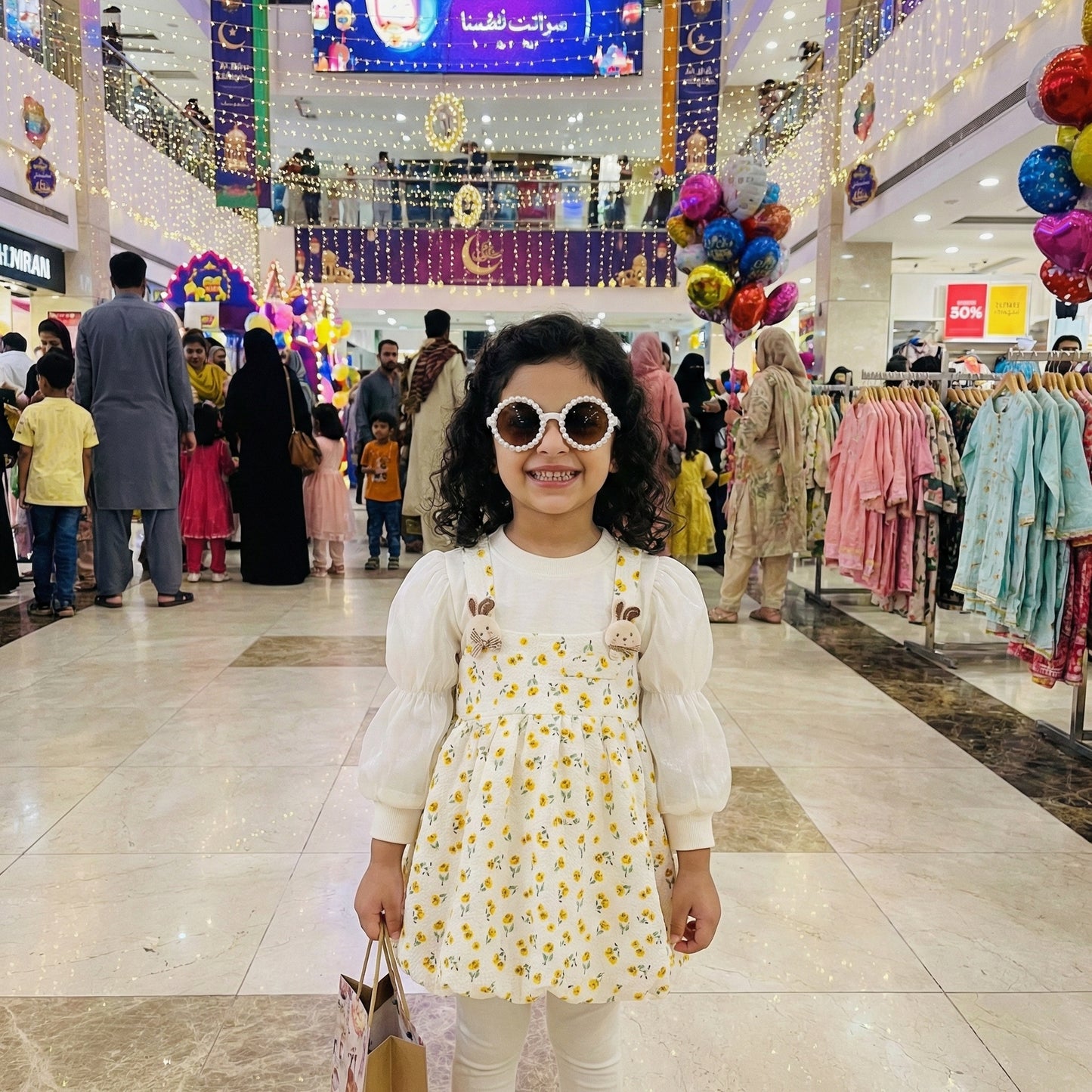 Baby Girl Yellow Floral Frock - Cheerful Party Dress 12M-3Y