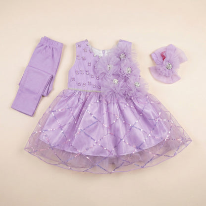 Baby Girl Fancy Frock - Elegant Party Dress 3-12M