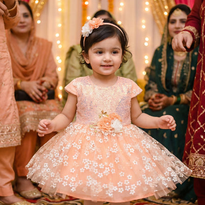 Baby Girl Fancy Frock - Elegant Party Dress 3-12M