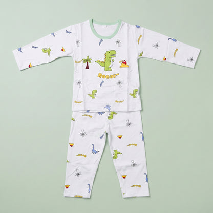Boys 2-Piece Outfit - Shirt & Trouser Dinosaur Character Design 12M-4Y