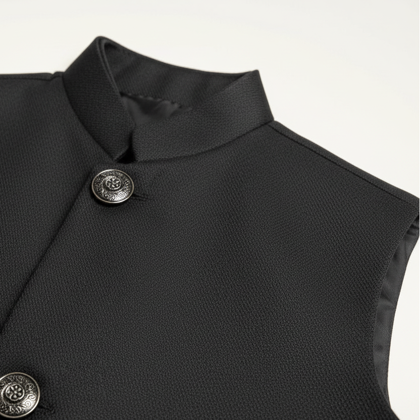 Boys Black Waistcoat - Classic Formal Wear 1-4Y