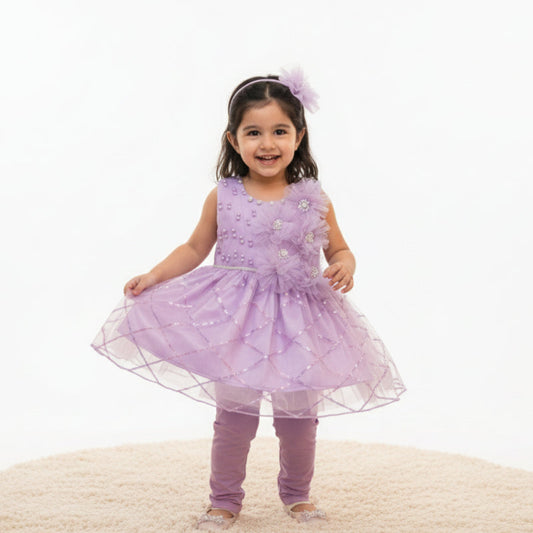 Baby Girl Fancy Frock - Elegant Party Dress 3-12M