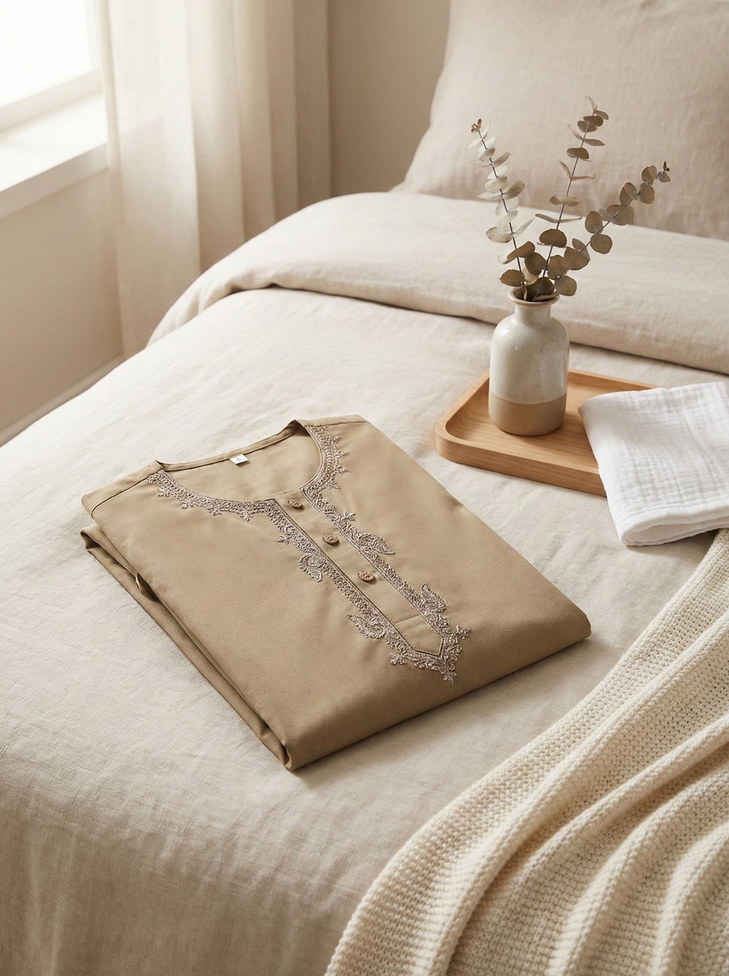 Baby Boy Brown Kurta Shalwar - Traditional Outfit 3-6M