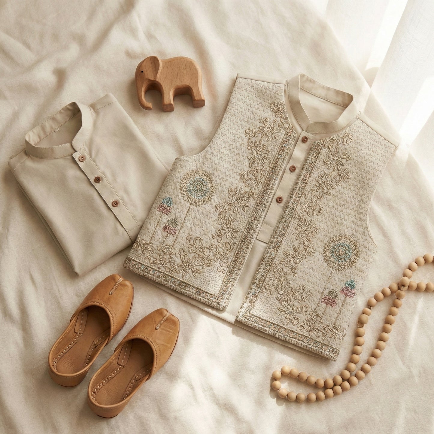 Boys 3-Piece Waistcoat Kurta Shalwar - Premium Traditional Outfit 3-4Y