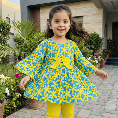 Baby Girl Green Floral Frock - Beautiful Party Dress 12M-3Y