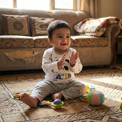 Boys 2-Piece Outfit - Shirt & Trouser Panda Design 12M-4Y