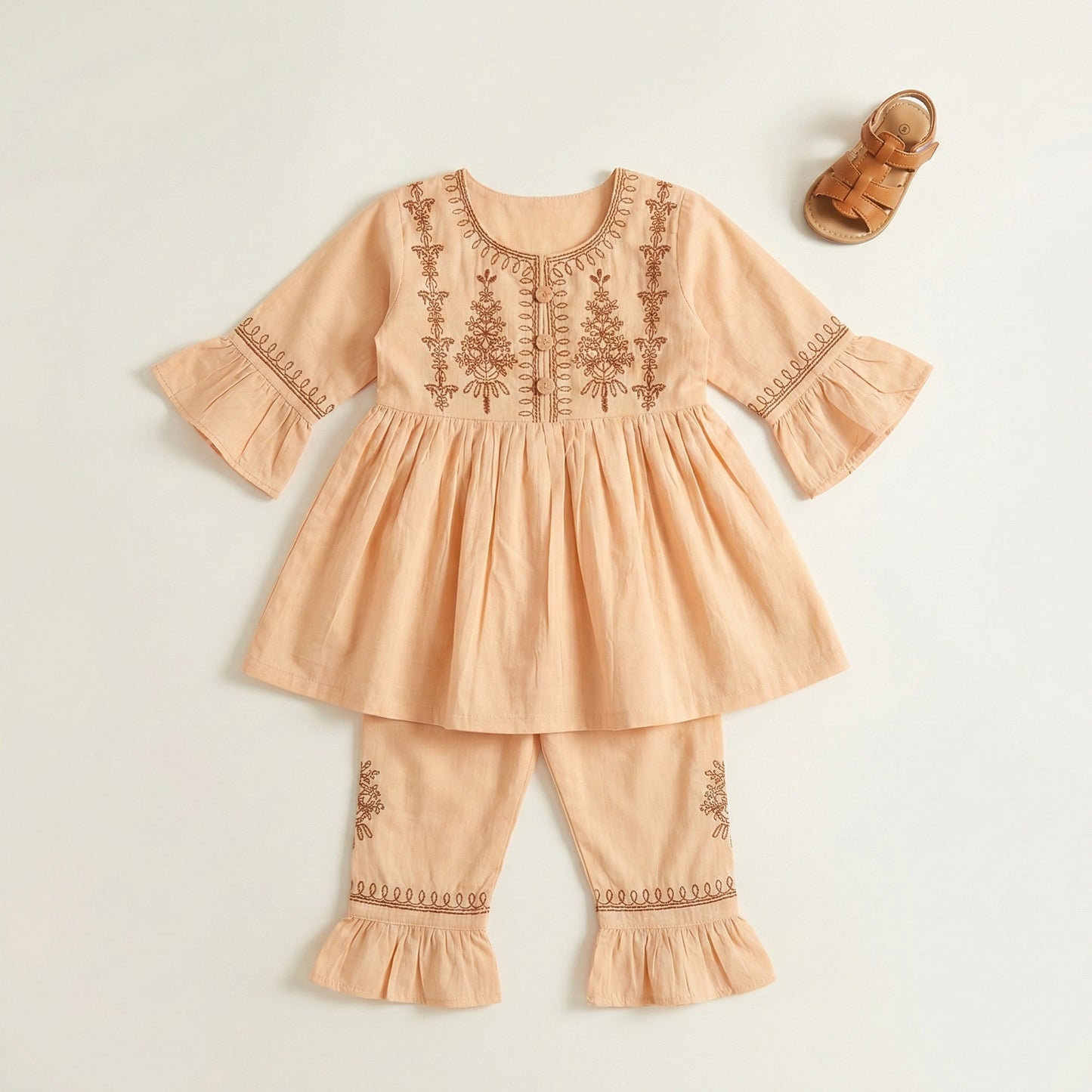 Baby Girl Embroidered Frock - Premium Party Dress 12M-3Y