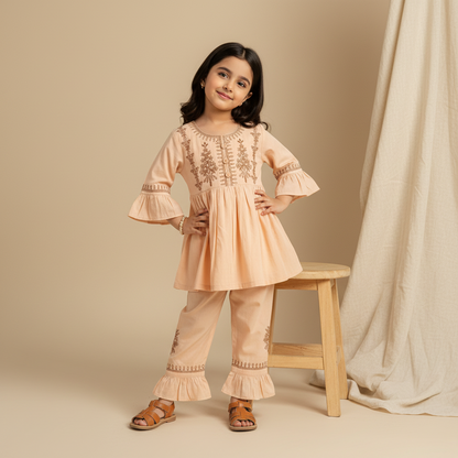 Baby Girl Embroidered Frock - Premium Kameez Shalwar 12M-3Y