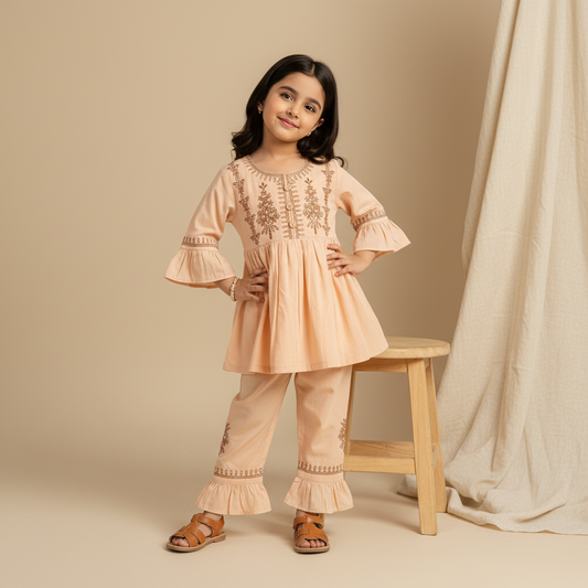 Baby Girl Embroidered Frock - Premium Party Dress 12M-3Y