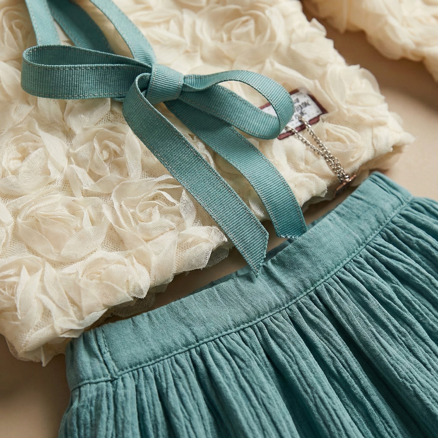 Baby Girl Jacket & Flapper Set - White & Green Outfit 2-5Y