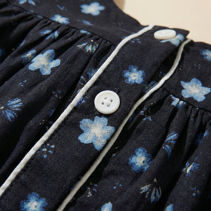 Baby Girl Black Floral Frock - Elegant Party Dress 12M-3Y