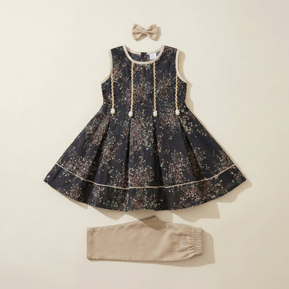 Baby Girl Black Elegant Frock - Premium Party Dress 12M-4Y