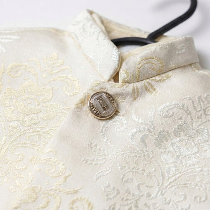 Boy Premium Golden Waistcoat - Elegant Formal Wear 1-4Y