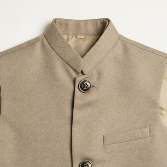 Boys Brown Waistcoat - Classic Formal Wear 1-4Y