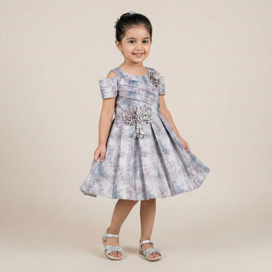 Baby Girl Shiny Party Frock - Elegant Fancy Dress 18M-4Y