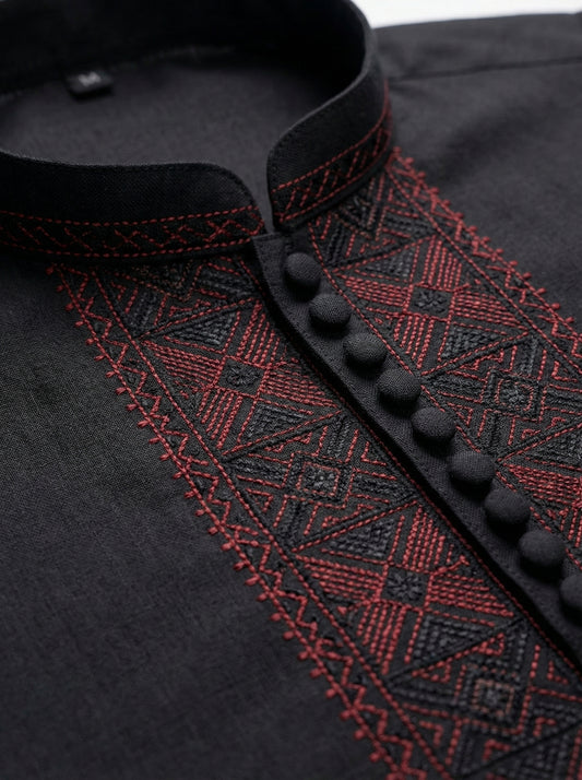 Boys Stylish Black Kurta Shalwar - Traditional Outfit 1-4Y