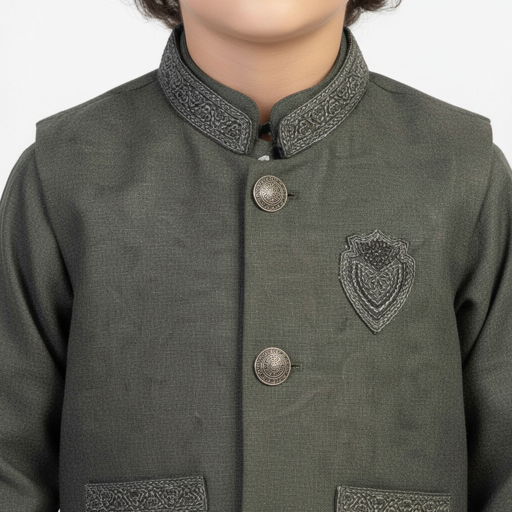Boys Kurta Shalwar with Waistcoat - Traditional Outfit 1-4Y