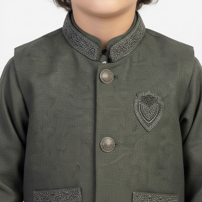 Boys Kurta Shalwar with Waistcoat - Traditional Outfit 1-4Y