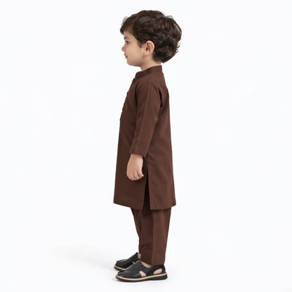 Eid Bundle - Brown Kurta Shalwar with Peshawari Chappal