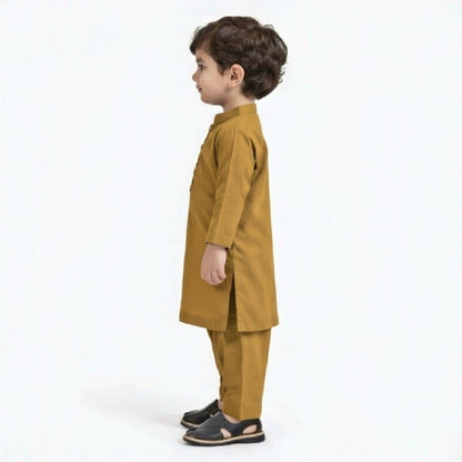 Eid Bundle - Mustard Kurta Shalwar with Peshawari Chappal