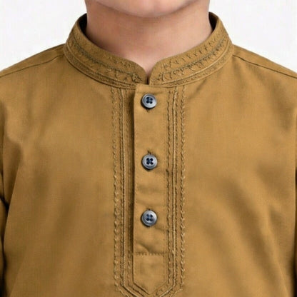 Eid Bundle - Mustard Kurta Shalwar with Peshawari Chappal