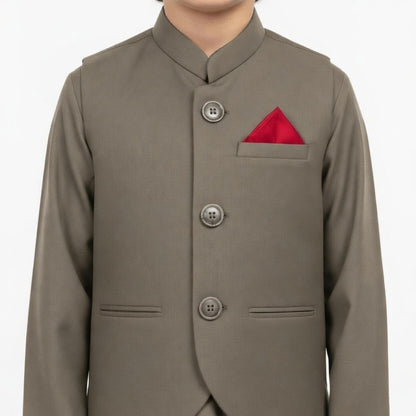 Boys Kurta Shalwar with Plain Waistcoat - Traditional Outfit 4-7Y
