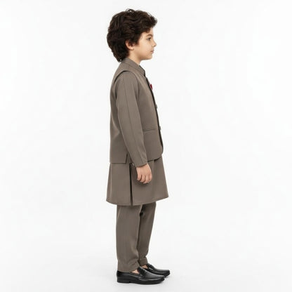 Boys Kurta Shalwar with Plain Waistcoat - Traditional Outfit 4-7Y
