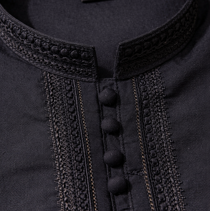 Eid Bundle - Boys Black Kurta Shalwar with Peshawari Sandal