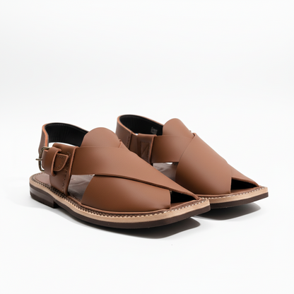 Kids Matte Brown Peshawari Chappal - Handmade Traditional Sandals
