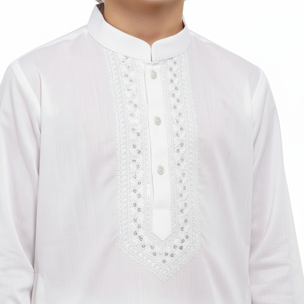 Complete Eid Bundle - White Premium Cotton Kurta with Peshawari Chappal