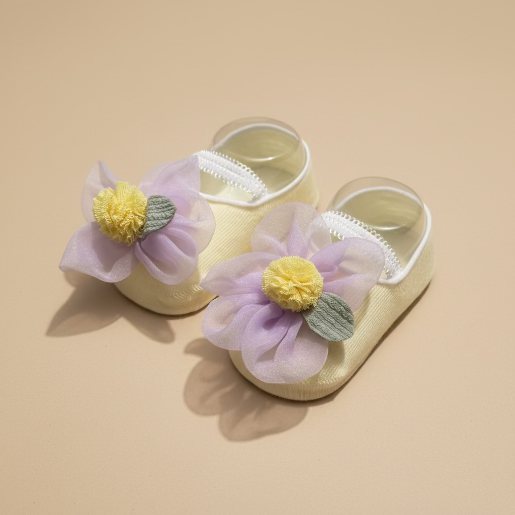 Newborn Baby Booties - Soft Sole First Shoes for Newborns 0-3 Months