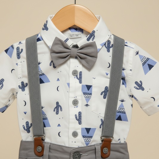 Baby Boy Premium 2-Piece Outfit - Adorable Design Shirt & Shorts Set