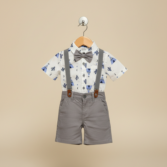 Baby Boy Premium 2-Piece Outfit - Adorable Design Shirt & Shorts Set