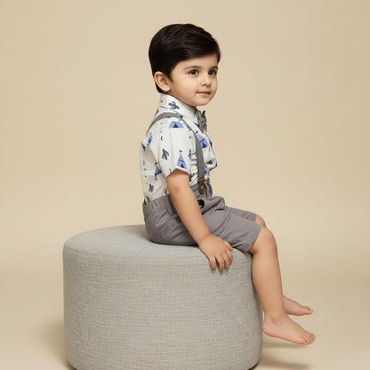 Baby Boy Premium 2-Piece Outfit - Adorable Design Shirt & Shorts Set