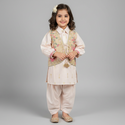 Premium Cotton Embroidered Frock - Pink 2-6Y