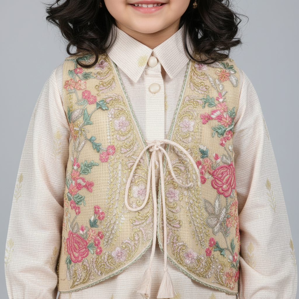 Premium Cotton Embroidered Frock - Pink 2-6Y