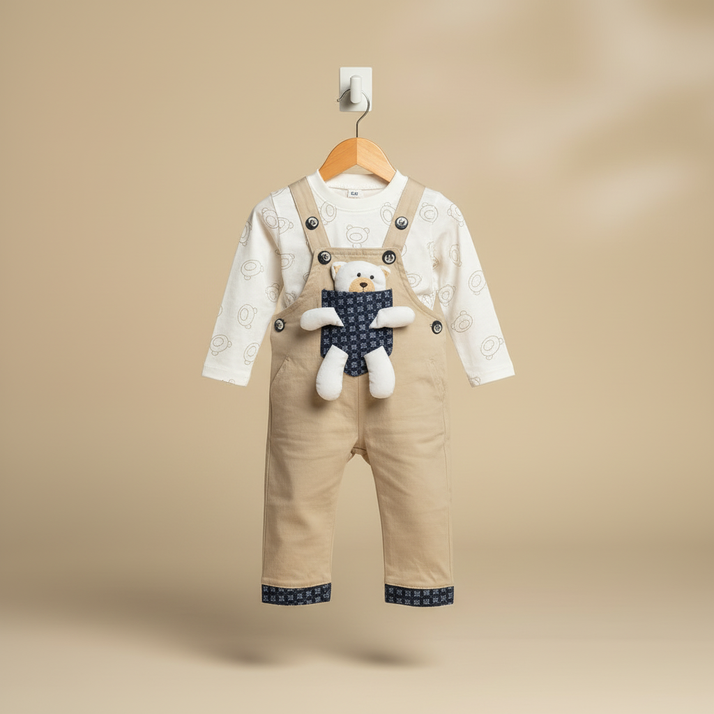 Baby Boy Cute 2-Piece Outfit - Printed Shirt & Trouser Set for Newborns