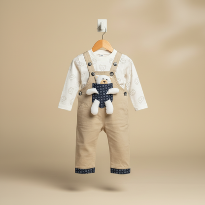 Baby Boy Cute 2-Piece Outfit - Printed Shirt & Trouser Set for Newborns