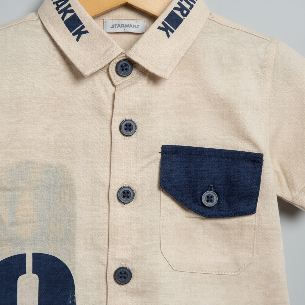 Baby & Toddler Boy Premium 2-Piece Outfit - Cotton Shirt & Denim Shorts