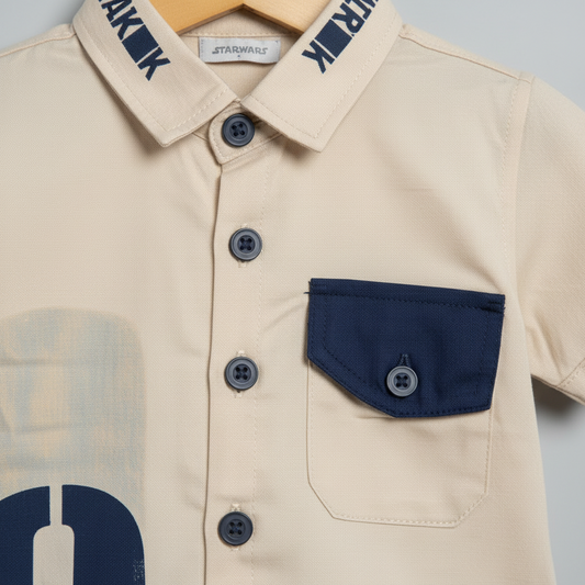 Baby & Toddler Boy Premium 2-Piece Outfit - Cotton Shirt & Denim Shorts