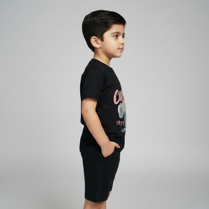 Toddler & Kids Boy Premium 2-Piece Outfit - Printed Shirt & Shorts Set 1-5Y