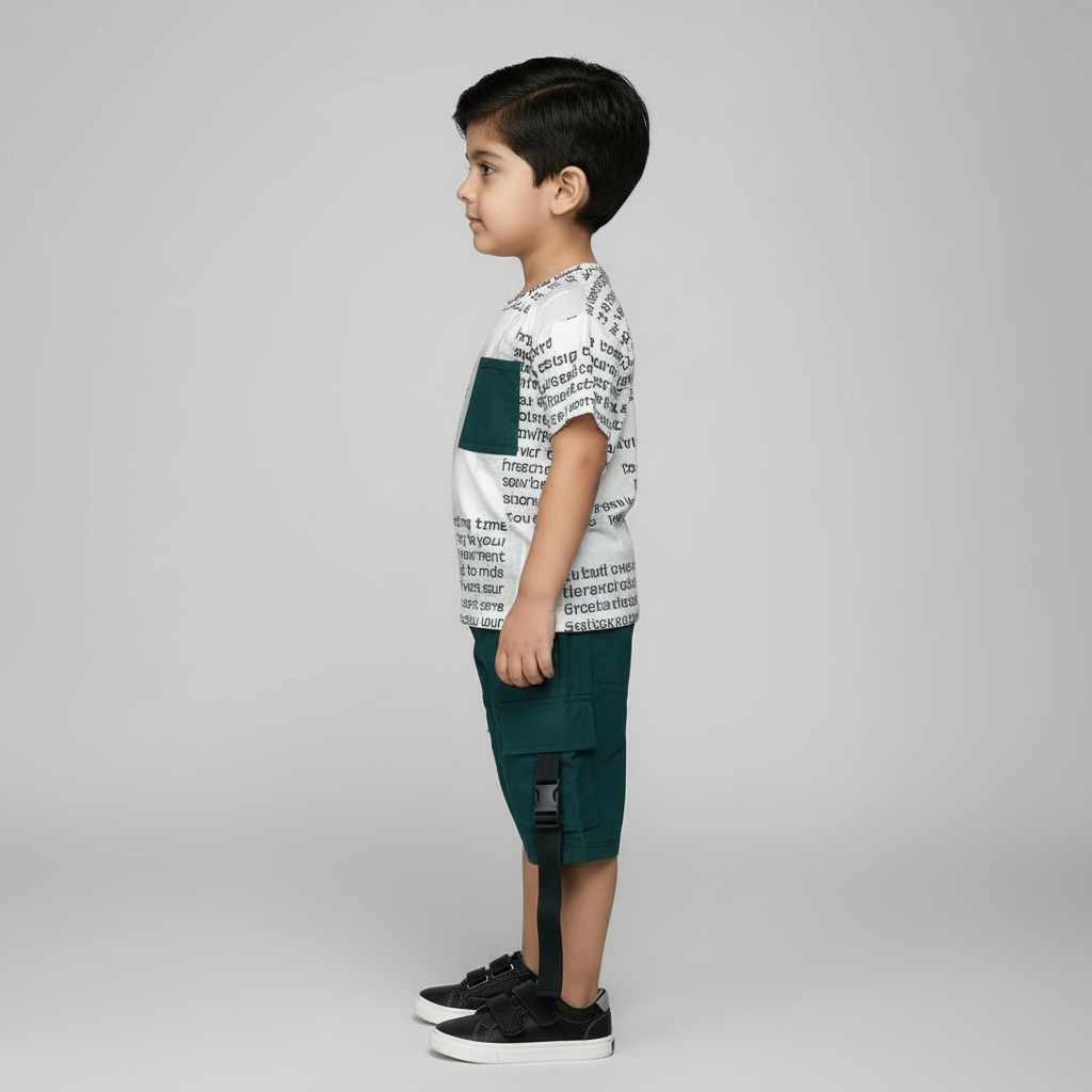 Baby & Toddler Boy 2-Piece Outfit - Charming Printed Shirt & Shorts Set 9M-3Y