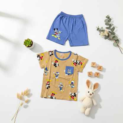Toddler & Preschool Boy 2-Piece Outfit - Printed Shirt & Shoort Set 2-5Y