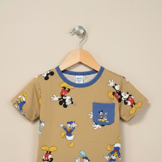 Toddler & Preschool Boy 2-Piece Outfit - Printed Shirt & Shoort Set 2-5Y