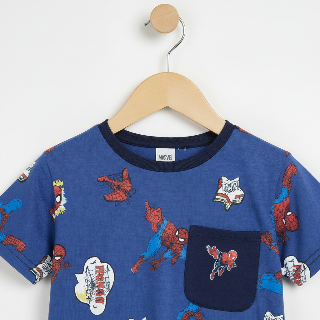 Boys Spider Hero Costume Suit - Blue & Red Superhero Dress-Up Outfit 2-5Y